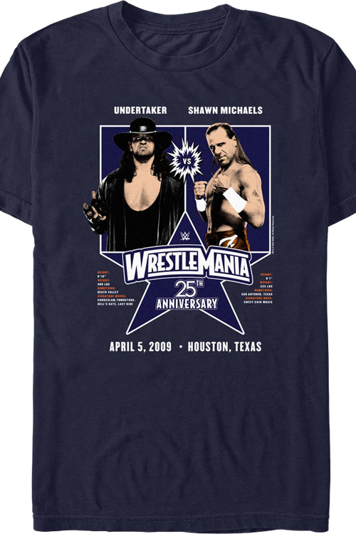 WrestleMania 25 Undertaker vs. Shawn Michaels T-Shirtmain product image