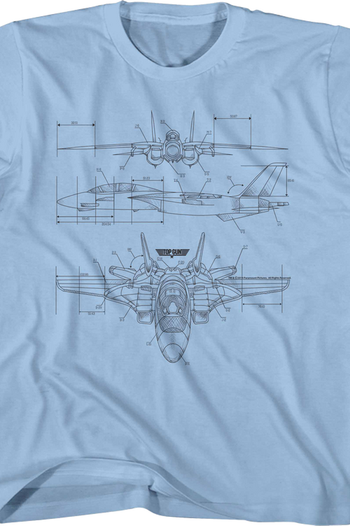 Youth Aircraft Diagram Top Gun Shirtmain product image