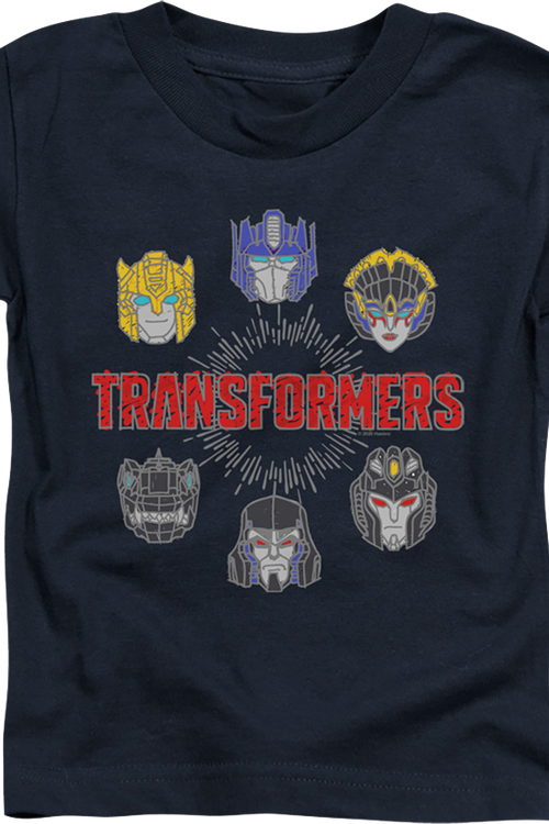 Youth Autobots And Decepticons Head Shots Transformers Shirtmain product image
