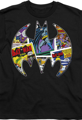 Youth Batman Logo Collage DC Comics Shirt