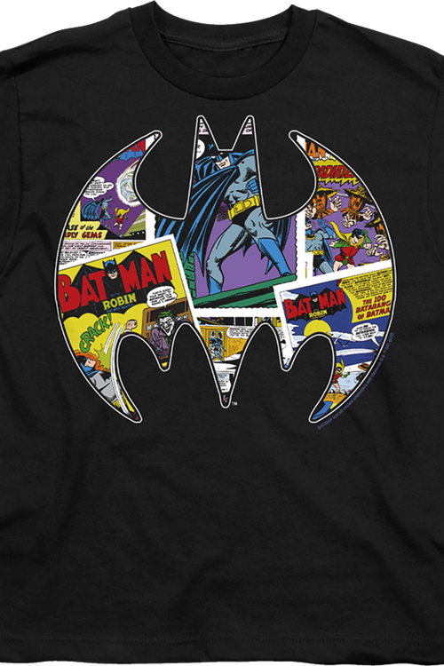 Youth Batman Logo Collage DC Comics Shirtmain product image