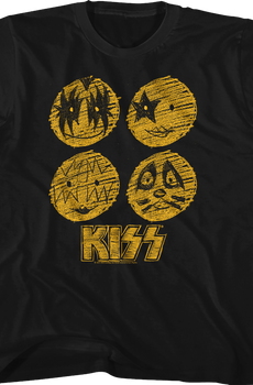Youth Face Paint Sketches KISS Shirt