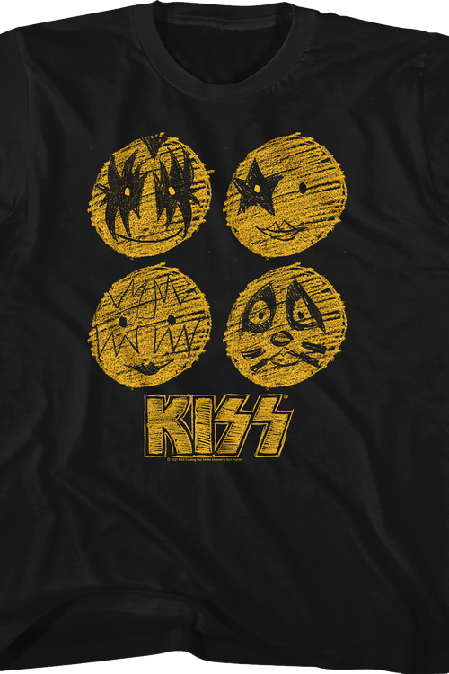 Youth Face Paint Sketches KISS Shirtmain product image