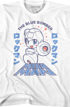 Youth Japanese Text Mega Man Shirt
