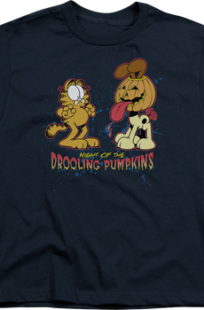 Youth Night Of The Drooling Pumpkins Garfield Shirt