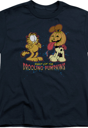 Youth Night Of The Drooling Pumpkins Garfield Shirt