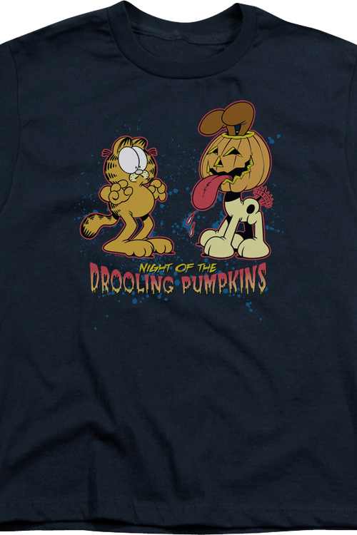 Youth Night Of The Drooling Pumpkins Garfield Shirtmain product image