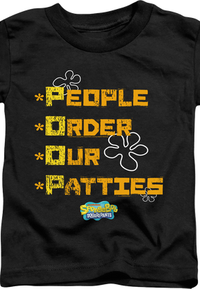 Youth People Order Our Patties SpongeBob SquarePants Shirt