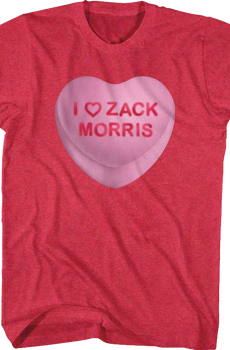 Zack Morris Candy Heart Saved By The Bell T-Shirt