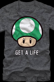 1-Up Mushroom Get A Life Super Mario Bros. T-Shirt
