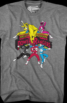 Action Poses Mighty Morphin Power Rangers T-Shirt