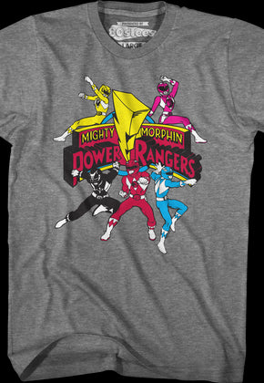 Action Poses Mighty Morphin Power Rangers T-Shirt