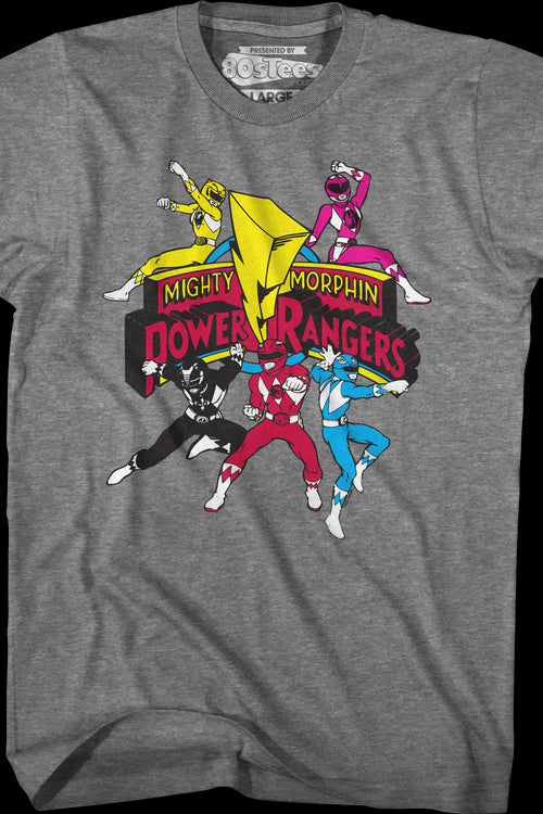 Action Poses Mighty Morphin Power Rangers T-Shirtmain product image