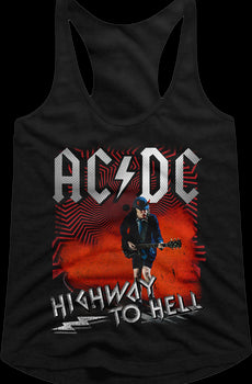 Ladies Angus Young Highway To Hell ACDC Racerback Tank Top