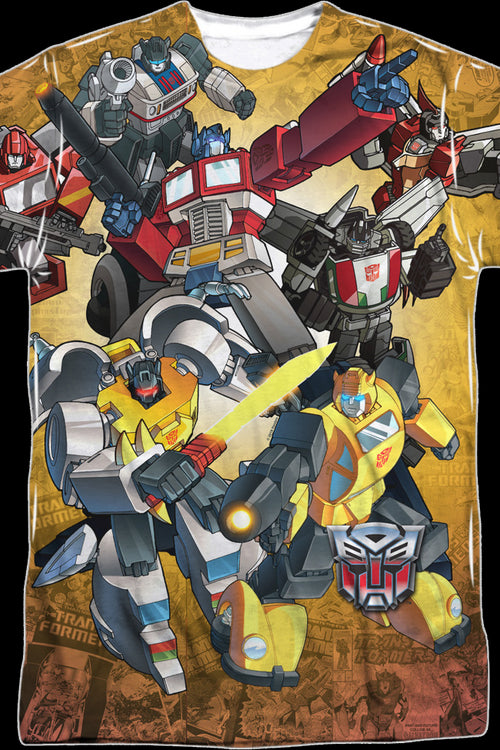 Autobots Battle Decepticons Transformers T-Shirtmain product image