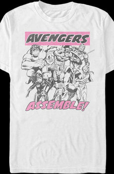 Avengers Assemble Sketch Marvel Comics T-Shirt