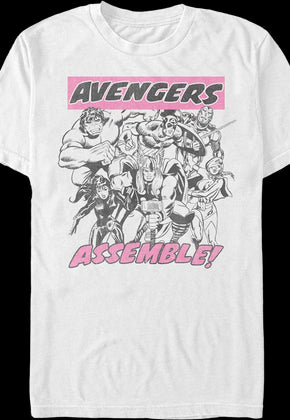 Avengers Assemble Sketch Marvel Comics T-Shirt