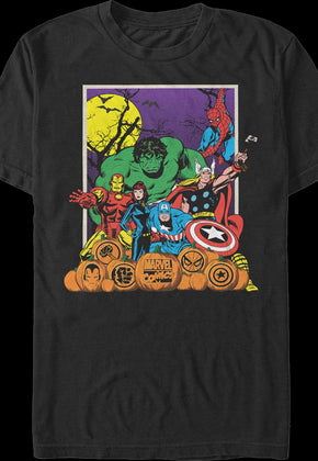 Avengers Halloween Pumpkin Patch Marvel Comics T-Shirt