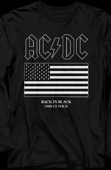 Back In Black 1980 US Tour ACDC Long Sleeve Shirt