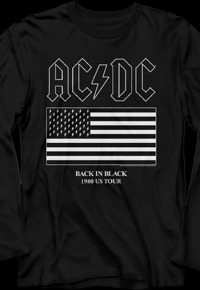 Back In Black 1980 US Tour ACDC Long Sleeve Shirt