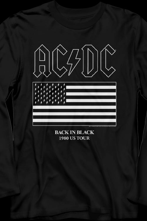 Back In Black 1980 US Tour ACDC Long Sleeve Shirtmain product image