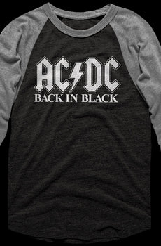 Back In Black ACDC Raglan Baseball Shirt