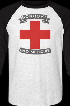 Bad Medicine Bon Jovi Raglan Baseball Shirt
