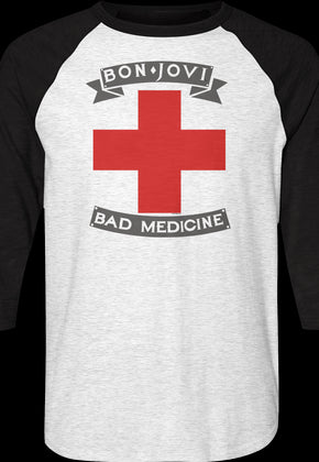 Bad Medicine Bon Jovi Raglan Baseball Shirt