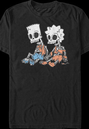 Bart And Lisa Skeletons The Simpsons T-Shirt