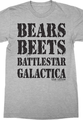 Bears Beets Battlestar Galactica The Office T-Shirt
