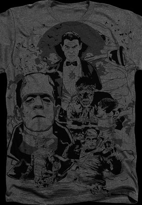 Big Print Collage Universal Monsters T-Shirt
