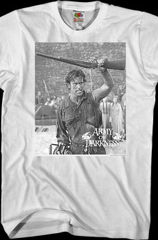 Black and White Boom Stick Army of Darkness T-Shirt
