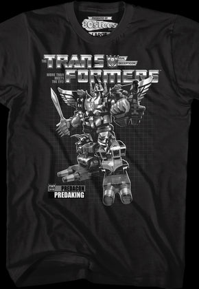 Black and White Box Art Predaking Transformers T-Shirt
