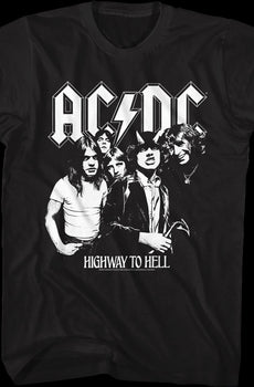 Black And White Highway To Hell ACDC Shirt
