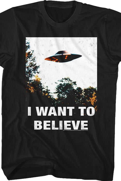 Black I Want To Believe Poster X-Files T-Shirtmain product image