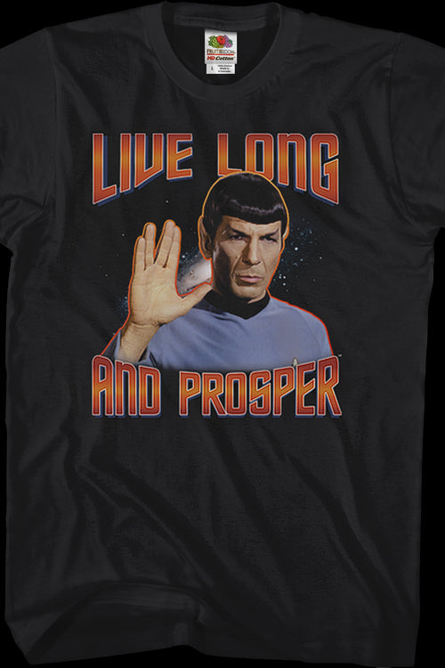 Black Live Long and Prosper Star Trek T-Shirtmain product image