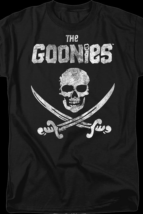 Black Vintage Skull & Crossed Swords Goonies T-Shirtmain product image