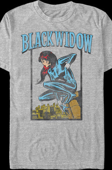 Black Widow Crouching Pose Marvel Comics T-Shirt