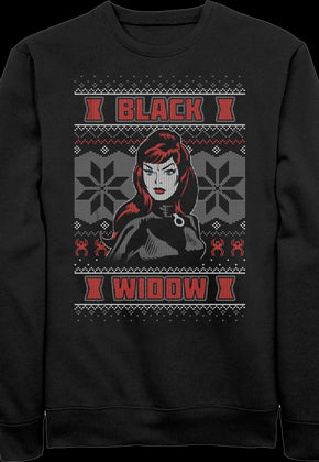Black Widow Faux Ugly Christmas Sweater Marvel Comics Sweatshirt