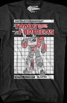 Blaster Instruction Booklet Transformers T-Shirt