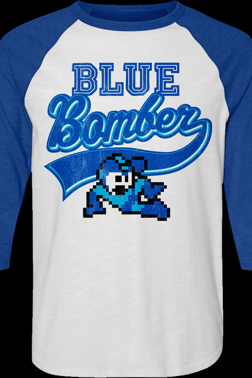 Blue Bomber Sports Logo Mega Man Raglan Baseball Shirtmain product image