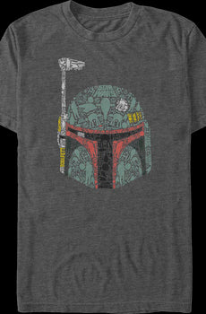 Boba Fett Helmet Collage Star Wars T-Shirt