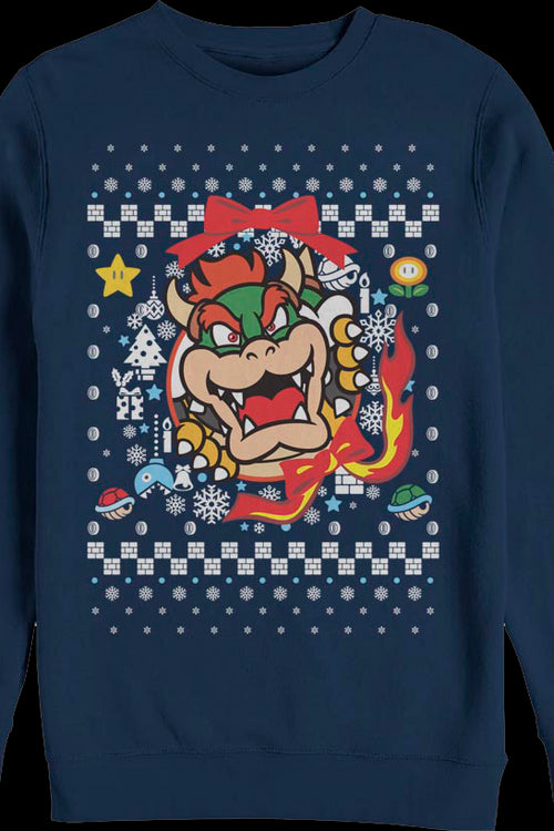 Bowser Ugly Faux Knit Super Mario Bros. Sweatshirtmain product image