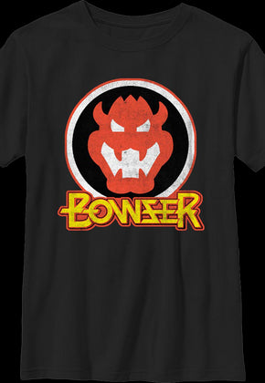 Boys Youth Bowser Logo Super Mario Bros. Nintendo Shirt