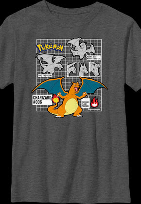 Boys Youth Charizard Pokemon Shirt
