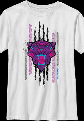 Boys Youth Clawed Sketch Black Panther Wakanda Forever Shirt