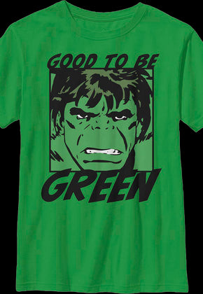 Boys Youth Good To Be Green Incredible Hulk Marvel Comics Shirt