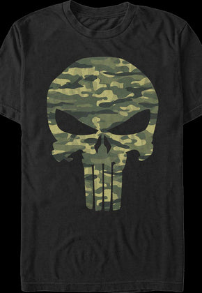 Camouflage Punisher Logo Marvel Comics T-Shirt