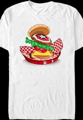 Captain America Burger Marvel Comics T-Shirt