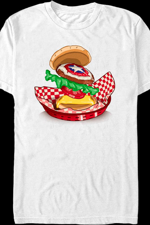 Captain America Burger Marvel Comics T-Shirtmain product image